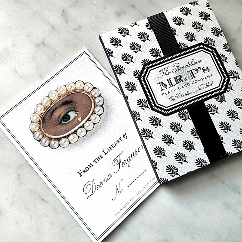 The Lover's Eye Noir - Custom Bookplate - The Punctilious Mr. P's Place Card Co.
