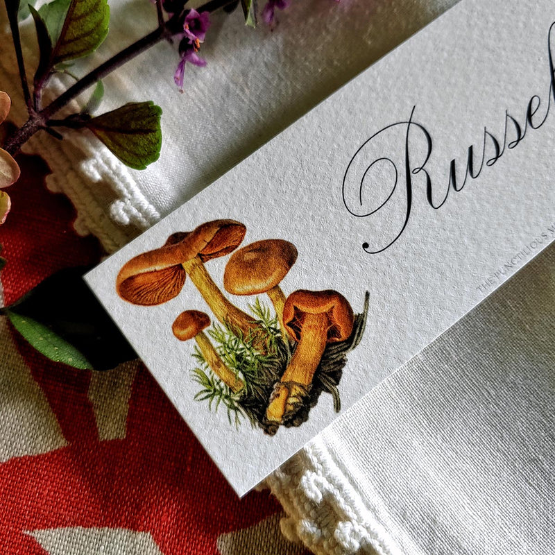 The Red Bands - Custom Place Cards - Laydown - The Punctilious Mr. P's Place Card Co.