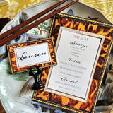 Tortoise Shell - Custom Place Cards - Upright - The Punctilious Mr. P's Place Card Co.