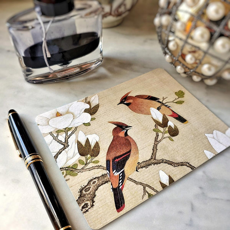The Punctilious Mr. P's place card co. 'silktail cardinal' custom note card pack