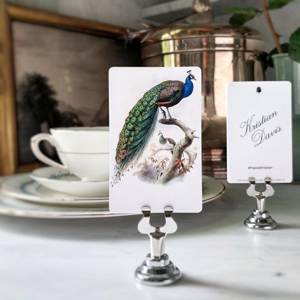 The Punctilious Mr. P's Place Card Co. 'Eternal Peacock' custom place cards