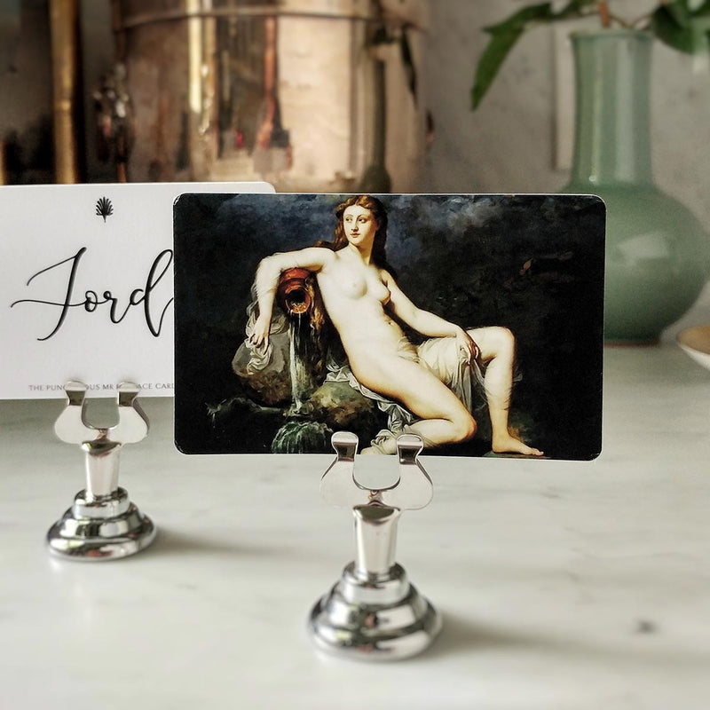 The Punctilious Mr. P's Place Card Co. 'Languid Nude' custom Place Cards featuring name in Modern script