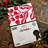 The Punctilious Mr. P's collaboration with Marian McEvoy (aka gust the poodle) $300 Boxed Gift Certificate with wax seal and grosgrain ribbon whose design is inspired by vintage bank notes with recipient's name calligraphed by hand