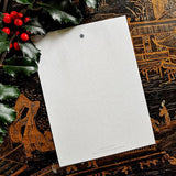 the blank back of The Punctilious mr. p's holiday note card for marian mcevoy