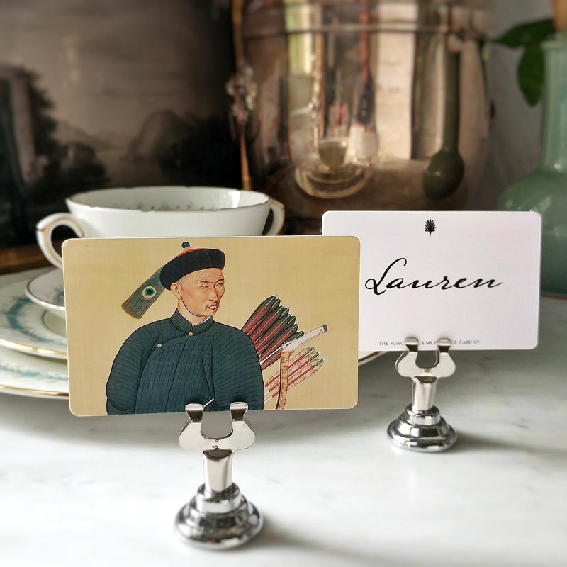 The Punctilious Mr. P's place card co. 'Portrait of a Chinese Archer' custom place cards