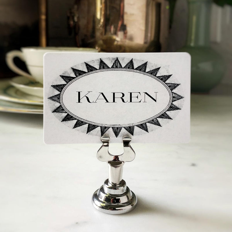 The Punctilious Mr. P's place card co. Simple Silver Place Card Holder