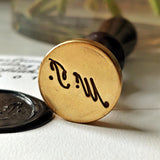 detail close up of The Punctilious Mr. P's Place Card Co. custom wax seal