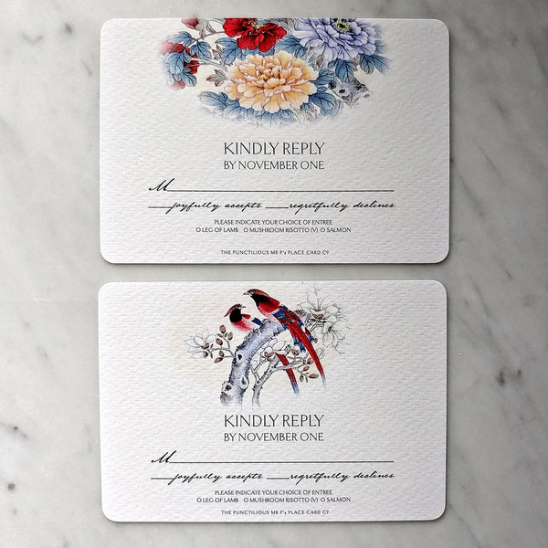 The Punctilious Mr. P's Place Card Co. Custom Wedding RSVP cards