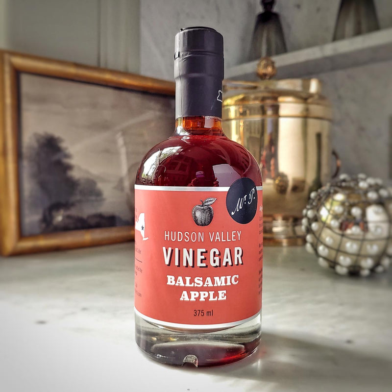 A bottle of Harvest Spirits Artisanal balsamic apple vinegar